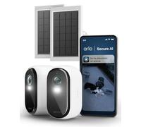 Arlo Essential 3 HD + 2 Paneles solares, cámara WiFi Exterior, batería de 6 Meses, visión Nocturna, Audio bidireccional, 2 cámaras Blancas