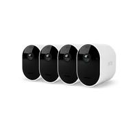 Arlo Essential Camara Vigilancia WiFi Exterior 1080p HD, Camara Vigilancia WiFi Interior, Sensor de Movimiento, Alarmas Para Casa, Prueba Arlo Secure Incluida, Visión Nocturna, 4 Cámaras, Blancas