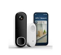 Arlo Essential HD Videoportero WiFi + Timbre Inalámbrico Exterior Impermeable, Timbre Casa, Detector De Movimiento, Visión Nocturna, Audio Bidireccional, Prueba Arlo Secure Incluida, 1 Cámara, Blanca