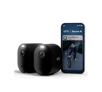 Arlo Pro 6, Cámara de Vigilancia Exterior WiFi 2K+ HDR, Reconocimiento de IA, Visión Nocturna Color, Funciona con Alexa, Prueba Arlo Secure incluida, 2 Cámaras, Negras