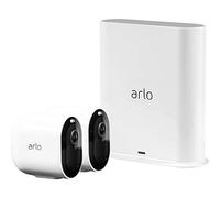 Arlo Pro3, 2 cámaras de vigilancia wifi 2K, faro y alarma integrados, detector de movimiento, visión nocturna en color, audio bidireccional, Prueba Arlo Secure Incluida , Blanco