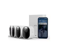 Arlo Ultra 3, Cámara de Vigilancia Exterior WiFi 4K UHD, Reconocimiento por IA, Vsión Nocturna a Color, Audio bidireccional, Funciona con Alexa, Prueba de Secure App incluida, 4 Cámaras + Smarthub