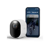 Arlo Ultra 3 Camara de Vigilancia WiFi Exterior 4K, Seguridad Interior, Sensor de Movimiento, Alarmas para Casa, Visión Nocturna Color, Prueba de Secure App Incluida, 1 Cámara, Blanca