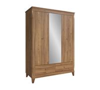 Armario 3 puertas y 2 cajones raya madera