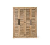 Armario 4 puertas fabricado en madera de mango, marrón 190x50x150 cm - giner y colomer