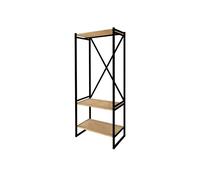 Armario abierto russell barra + 2 estantes negro/natural 160x66x34 cm