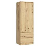 Armario AKORD S60 Roble Artisan 60 cm 2 puertas 2 cajones frente en color Roble Artisan 1 estante 60x51x180 cm