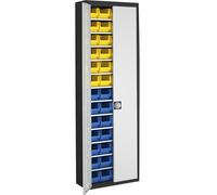Armario-almacén con cajas visualizables mauser, H x A x P 2150 x 680 x 280 mm, bicolor