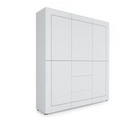 Armario alto 5 puertas/3 cajones 150x35x165 cm Elios blanco brillante