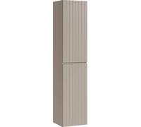 Armario alto de baño de 160 cm, con 2 puertas, acabado en color cachemir mate con diseño texturizado