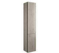 Armario alto de burgbad Junit HSIG035, parada a la derecha, 1 puerta, 1 cesta de lavandería, anchura: 350mm, HSIG035RF3151G0175, Color: Roble Decor Flanelle / Roble Decor Flanelle