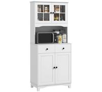 Armario alto - Estantería - Armario para microondas - Armario de cocina - Diseño elegante - Estante para microondas - Fácil de montar