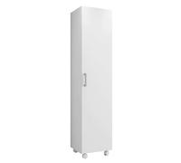 Armario Alto Multiusos Auxiliar con Ruedas 1p Color Blanco 42x183 cm