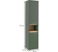 Armario alto Vicco Viola Verde/Artesano 38 x 170 cm con 2 puertas, Model 54880