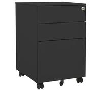 vidaXL Armario archivador acero 39x45x60 cm en color Negro/Blanco/Antracita | almacenamiento funcional diseño moderno para baño dormitorio sala