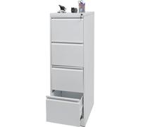 Armario archivador colgante HWC-H16, archivador de oficina, armario de acero, formato legal + A4, con cerradura, 134x46x62 cm, color blanco