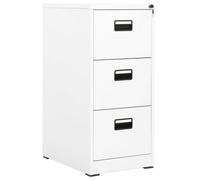 vidaXL Armario Archivador Móvil Documentos Oficina Despacho Archivos Estudio Almacenamiento Muebles Estante Decoración de Acero Blanco 46x62x102,5 cm