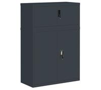 Armario Archivador De Acero Gris Antracita 90x40x130 Cm Vidaxl