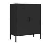Armario archivador pyhäranta acero 101.5x80x40cm - negro mate [en.casa]