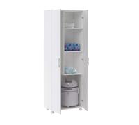 Miroytengo Armario Auxiliar Alto Multiusos Con Ruedas y 2p Color Blanco 72x183 cm White -
