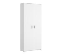 Armario auxiliar fit 4 compartimentos con escobero abatibles blanco 190x78x35 cm