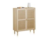 Armario bajo made pino - rattan 80 x 110 x 40 cm