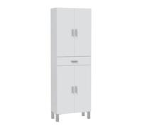 Armario baño alan 4 puertas 1 cajón, blanco brillo, 182 cm