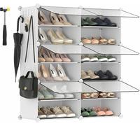 Armario blanco para ropa y zapatos, con 6 compartimentos