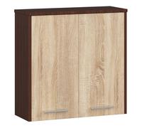 Armario colgante de baño akord fin wengué 60 cm 2 puertas color roble sonoma mate 2 estantes 60x22,5x60 cm