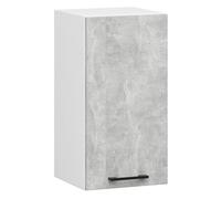 Armario colgante de cocina akord w40 oliwia blanco 40 cm 1 puerta frente en color gris hormigón 2 estantes 40x30x58 cm