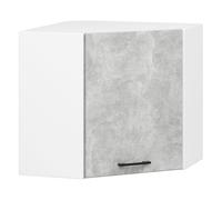 Armario colgante de cocina akord w60 oliwia blanco 60 cm 1 puerta frente en color gris hormigón 2 estantes 60x30x58 cm