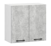 Armario colgante de cocina akord w60 oliwia blanco 60 cm 2 puertas frente en color gris hormigón 2 estantes 60x30x58 cm
