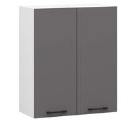 Armario colgante de cocina alto akord oliwia blanco 60 cm 2 puertas frente en color gris grafito 60x30x72 cm
