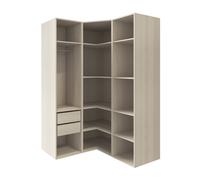 Armario completo homny 3 columnas y esquinero roble
