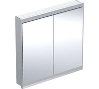 Geberit ONE - Mueble con espejo con iluminación LED, 90x90x15 cm, 2 puertas, empotrable, aluminio 505.803.00.1