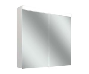 Armario con espejo iluminado Schneider LOW basic 15 LED, 2 puertas 45/45cm, 895x147x747mm, 171.490.01.02, Versión: CH estÃ¡ndar/blanco corpus/4000K