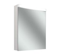 Armario con espejo iluminado Schneider LOW basic LED 15, 1 puerta 50cm, bisagra intercambiable, 495x147x747mm, 171.450.01.02, Versión: CH estÃ¡ndar/blanco corpus/4000K