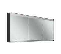 Armario con espejo Schneider FILO H mpotrado, regleta de luz superior, 1795x147x759mm, 3 puertas, 2 enchufes, 180.180.02.44, Versión: Normativa de la UE/cuerpo negro mate