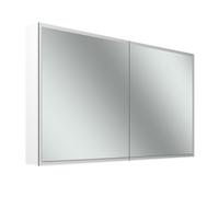 Armario con espejo Schneider GLOW D2W, 2 puertas 65/65cm, 1313x136x736mm, iluminación perimetral, Dim2Warm, 218.130.01.02, Versión: CH estándar/estuche blanco