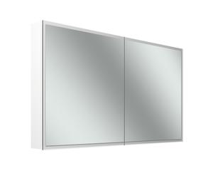 Armario con espejo Schneider GLOW D2W, 2 puertas 65/65cm, 1313x136x736mm, iluminación perimetral, Dim2Warm, 218.130.01.02, Versión: CH estándar/estuche blanco