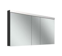 Armario con espejo Schneider LOW plus LED, 3 puertas 60/30/60cm, 1495x120x747mm, iluminación superior, 172.150.01.44, Versión: CH estÃ¡ndar/negro mate/4000K