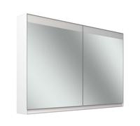 Armario con espejos Schneider FILO H mpotrado, regleta de luz superior, 1195x147x759mm, 2 puertas, 2 enchufes, 180.120.02.02, Versión: Normativa europea/corpus blanco