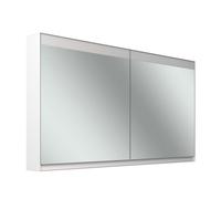 Armario con espejos Schneider FILO H mpotrado, regleta de luz superior, 1395x147x759mm, 2 puertas, 2 enchufes, 180.140.01.02, Versión: CH estándar/estuche blanco