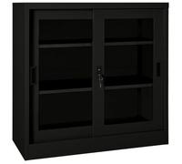 vidaXL Armario con puerta corredera acero negro 90x40x90 cm