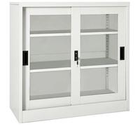 vidaXL Armario con puerta corredera gris claro acero 90x40x90 cm