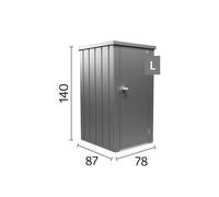 Armario de acero para exterior biohort julia 77.7 x 140.5 x 87 cm y capacidad de 741.4 l gris oscuro
