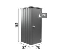 Armario de acero para exterior biohort julia 77.7 x 180.9 x 87 cm y capacidad de 964.4 l gris