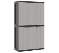 Armario De Almacenaje Exterior Pp Gris Y Negro 97x37x165 Cm Vidaxl