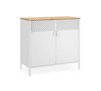 Armario de Almacenamiento Aparador de Metal Estante Ajustable Blanco
