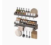 Armario de almacenamiento de cocina montado en la pared, organizador multifuncional de despensa con tabla para colgar, estante para especias sin taladrar para condimentos y suministros, 60 cm